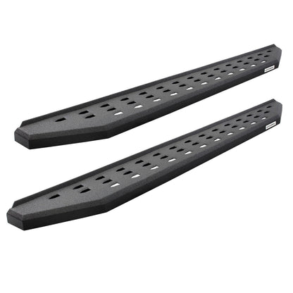 RB20 Running Boards With Mounting Brackets & 2 Pairs of Drop Steps Kit Protective Bedliner Coating 2007-2021 Toyota Tundra Go Rhino