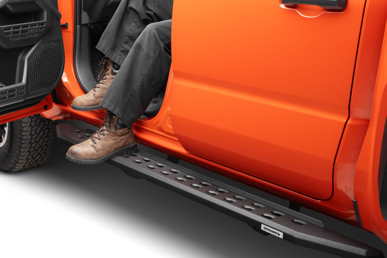 RB20 SlimLine Running Boards W/Brackets Kit Textured Black 2024-2026 Toyota Tacoma Go Rhino-14
