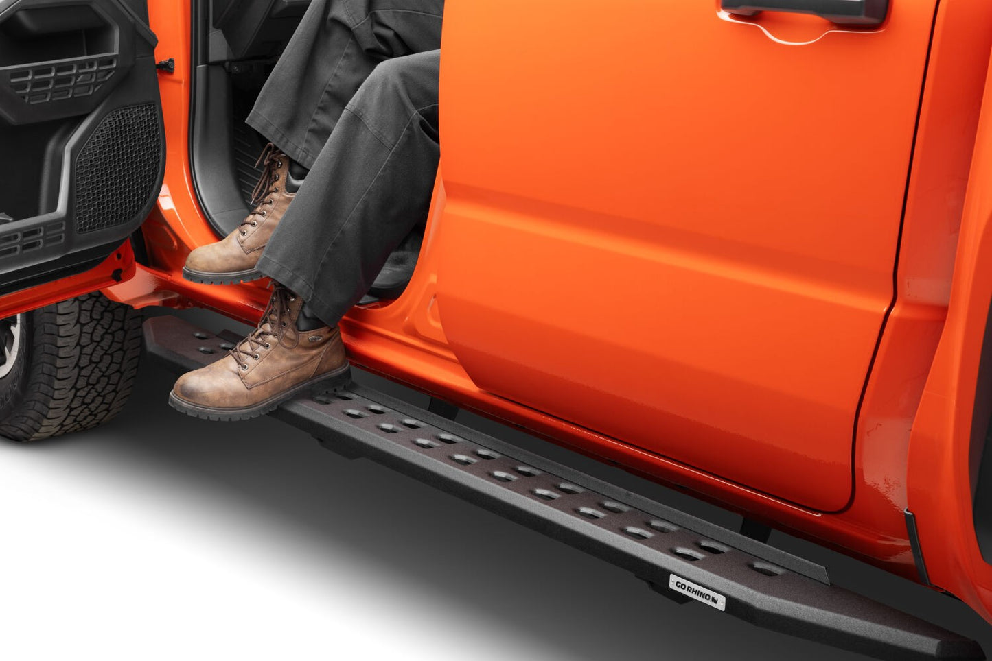 RB20 SlimLine Running Boards W/Brackets Kit Textured Black 2024-2026 Toyota Tacoma Go Rhino-5