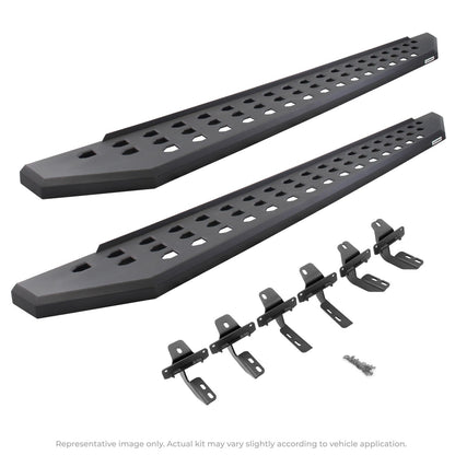 RB20 Running Boards With Mounting Brackets Textured Black 2022-2026 Toyota Tundra Go Rhino-13