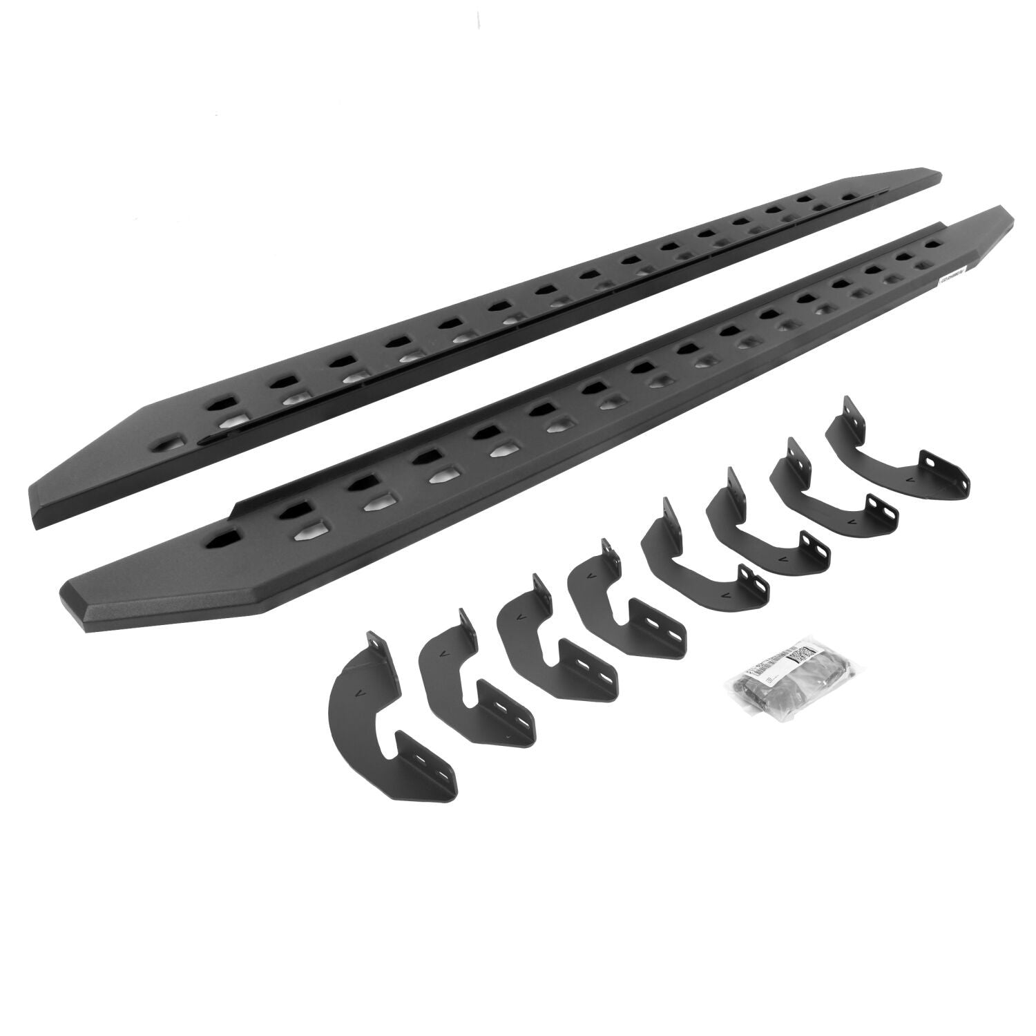 RB10 Slim Line Running Boards With Mounting Brackets Textured Black 2022-2026 Toyota Tundra Crew Cab Go Rhino
