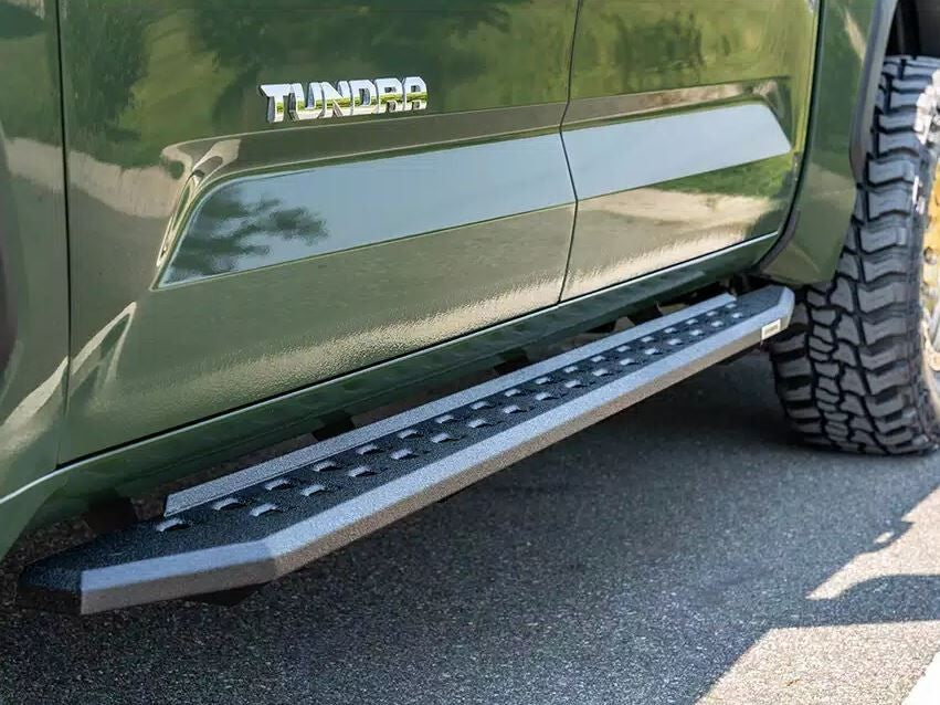 RB20 Slim Line Running Boards With Mounting Brackets Protective Bedliner Coating 2022-2026 Toyota Tundra Go Rhino-3