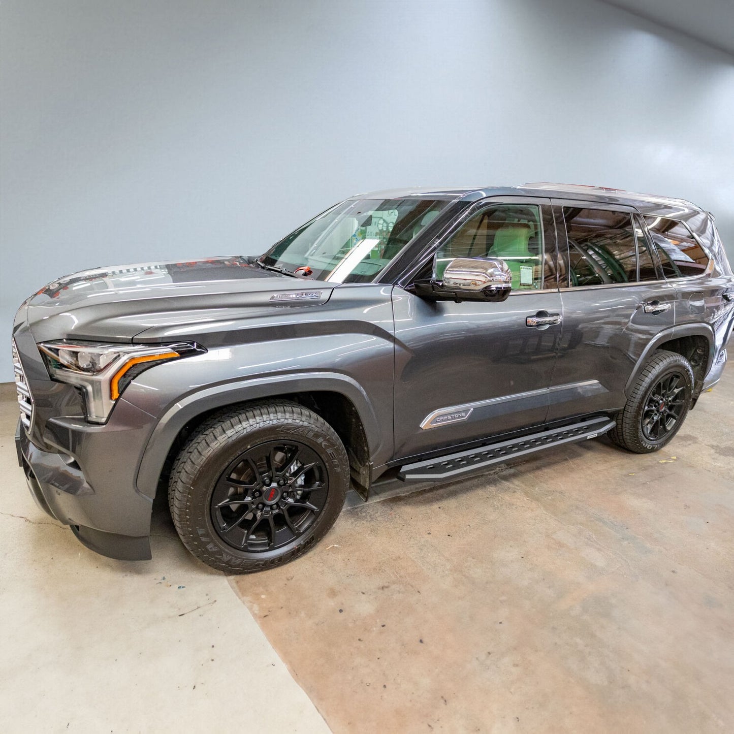 RB20 Slim Running Boards Complete Kit: RB20 Slim Running board + Brackets Textured Black 2023-2026 Toyota Sequoia Go Rhino-4