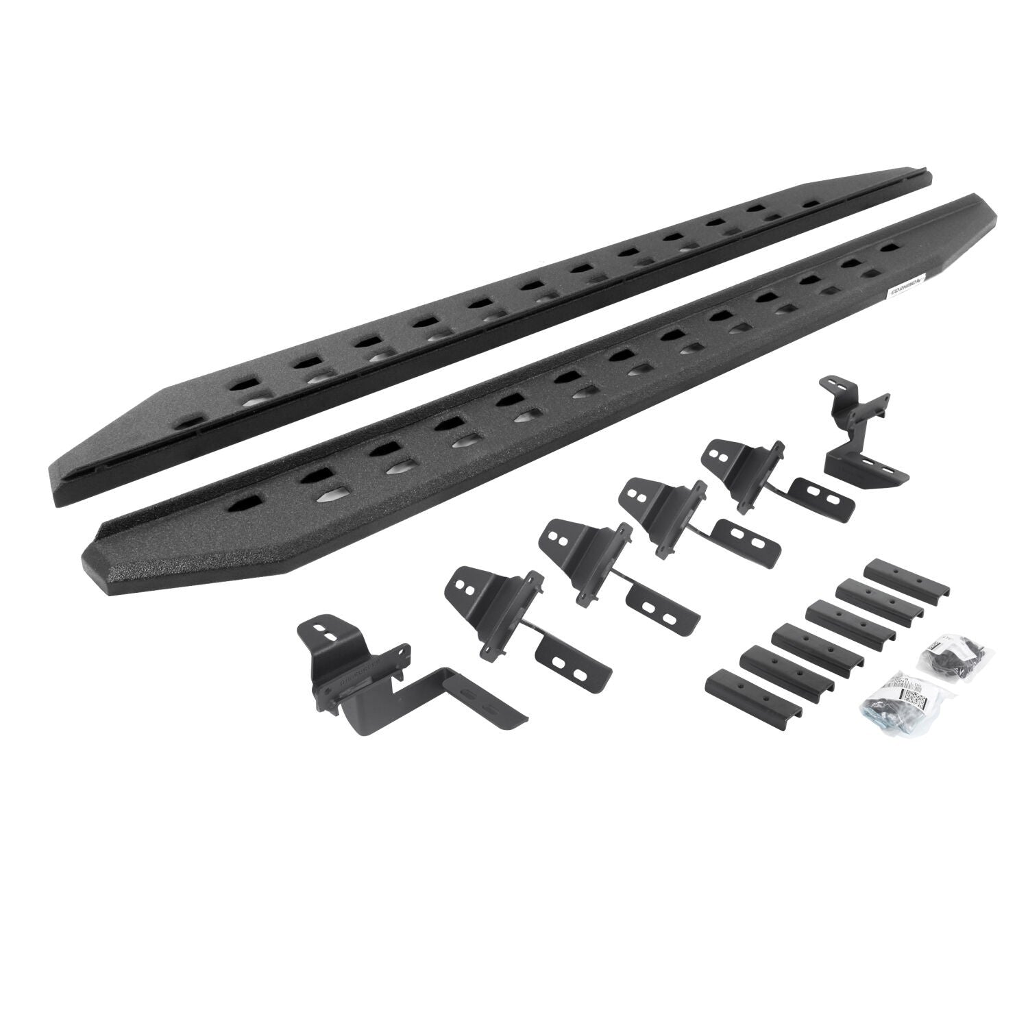 RB20 Slim Line Running Boards With Mounting Brackets Protective Bedliner Coating For 2007-2018 Jeep Wrangler JK Go Rhino-5