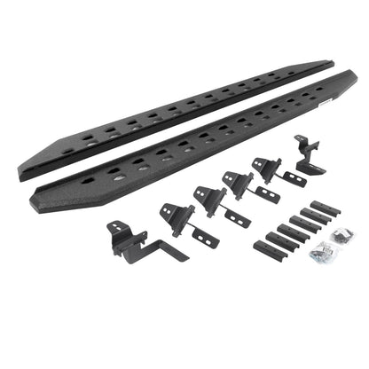 RB20 Slim Line Running Boards With Mounting Brackets Protective Bedliner Coating For 2007-2018 Jeep Wrangler JK Go Rhino-5