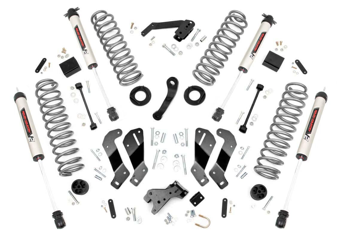 Rough Country 3.5 Inch Jeep Suspension Lift Kit w/V2 Shocks Control Arm Drop 07-18 Wrangler JK Rough Country