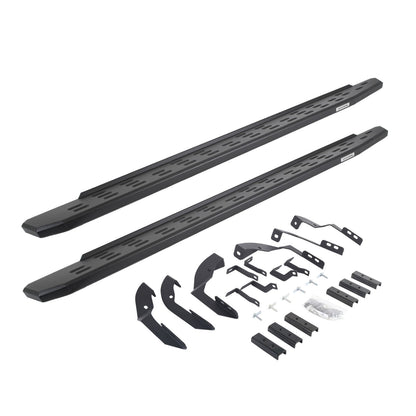 RB30 Running Boards with Mounting Bracket Kit Textured Black 2015-2018 Silverado/Sierra 2500 HD/3500 HD Go Rhino