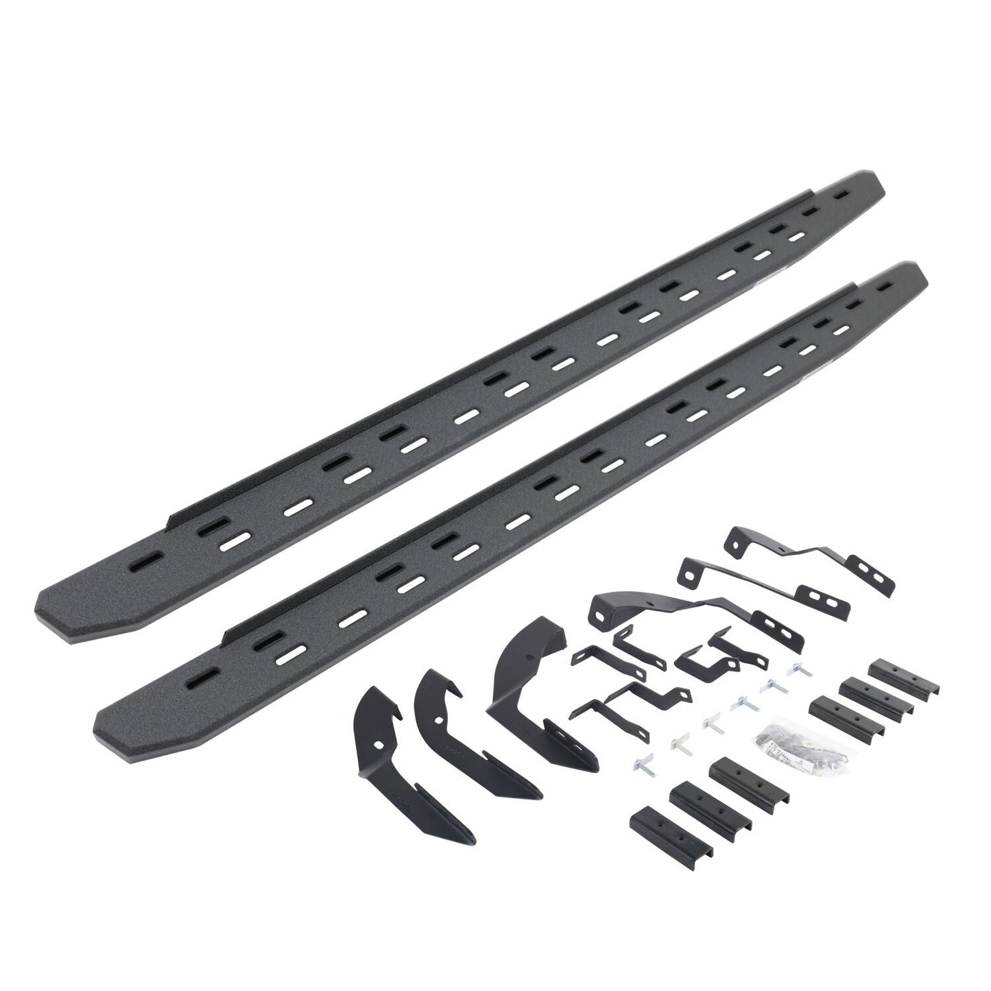 RB30 Slim Line Running Boards with Mounting Bracket Kit Protective Bedliner Coating 2015-2018 Silverado/Sierra 2500 HD/3500 HD Go Rhino