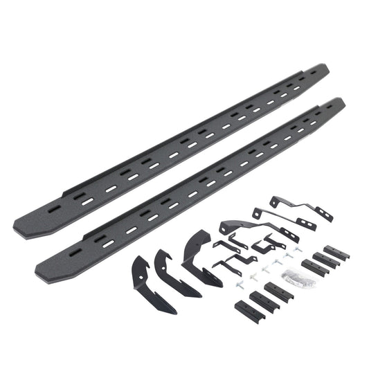 RB30 Slim Line Running Boards with Mounting Bracket Kit Protective Bedliner Coating 2015-2018 Silverado/Sierra 2500 HD/3500 HD Go Rhino