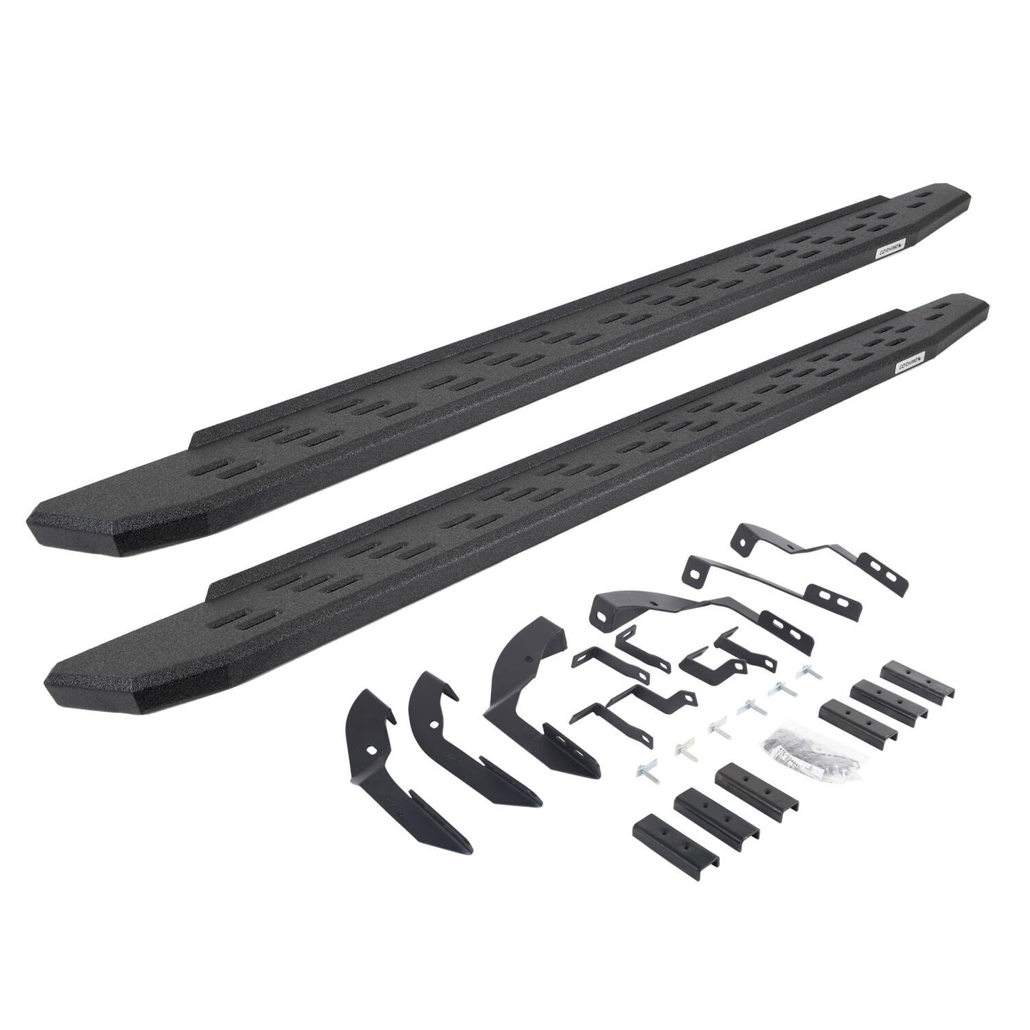 RB30 Running Boards with Mounting Bracket Kit Protective Bedliner Coating 2015-2018 Silverado/Sierra 2500 HD/3500 HD Go Rhino