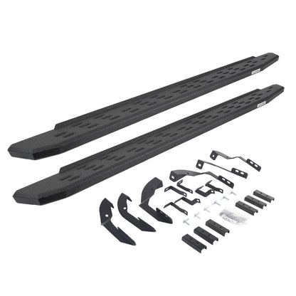 RB30 Running Boards with Mounting Bracket Kit Protective Bedliner Coating 2015-2018 Silverado/Sierra 2500 HD/3500 HD Go Rhino