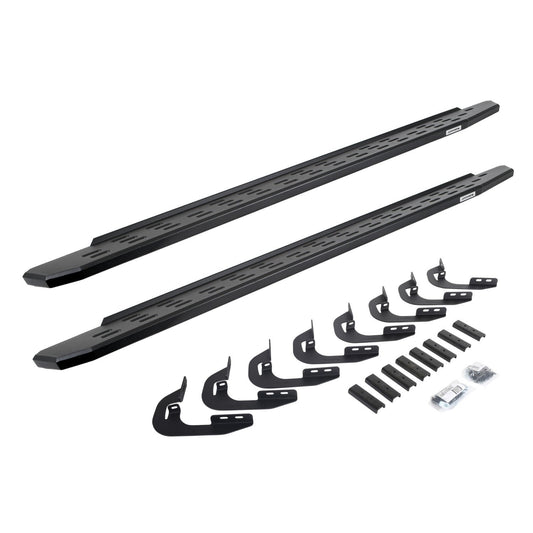 RB30 Running Boards with Mounting Bracket Kit Textured Black 2014-2018 Silverado/Sierra 1500/2500 HD Go Rhino
