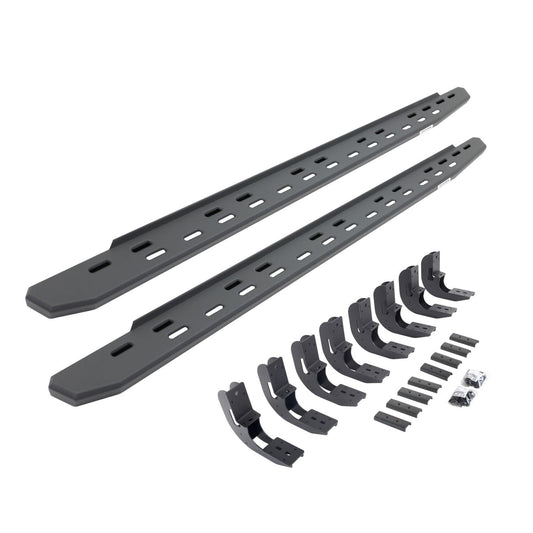 RB30 Slim Line Running Boards with Mounting Bracket Kit Textured Black 2019-2026 Sierra 1500 2020-2026 Sierra 2500/3500 HD Go Rhino
