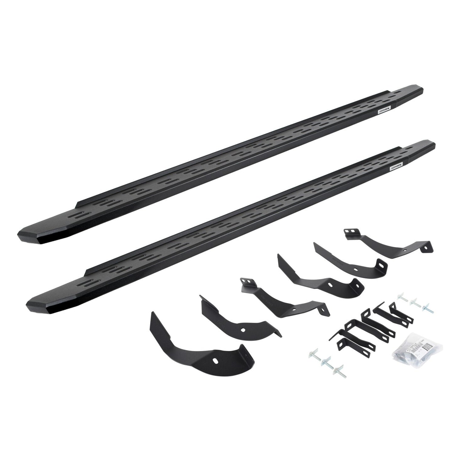 RB30 Running Boards with Mounting Bracket Kit Textured Black 2015-2019 Silverado/Sierra 2500 HD Go Rhino