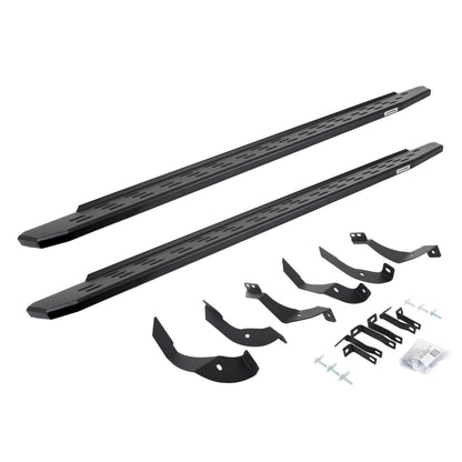RB30 Running Boards with Mounting Bracket Kit Textured Black 2015-2019 Silverado/Sierra 2500 HD Go Rhino