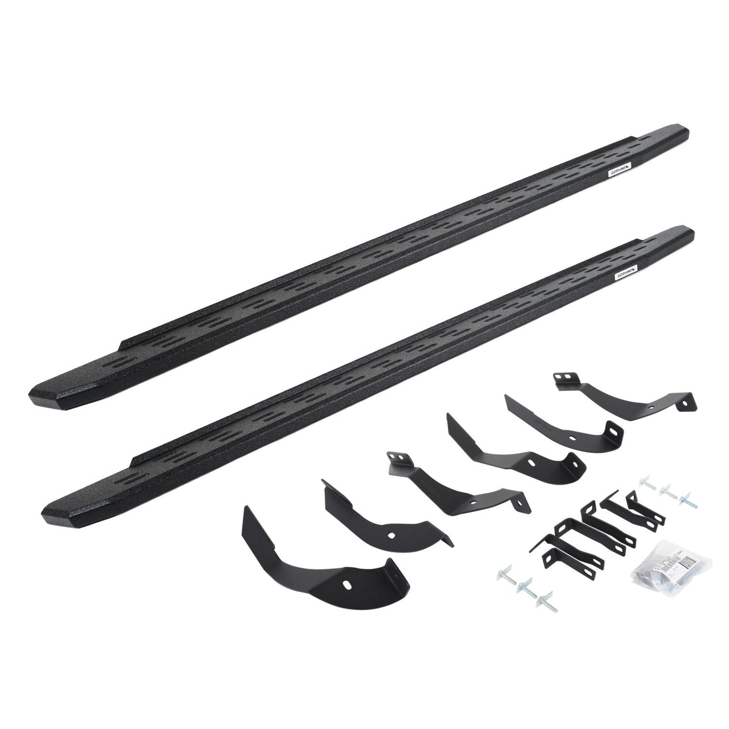 RB30 Running Boards with Mounting Bracket Kit Protective Bedliner Coating 2015-2019 Silverado/Sierra 2500 HD Go Rhino