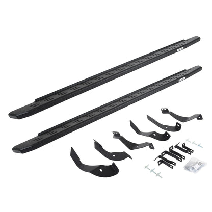 RB30 Running Boards with Mounting Bracket Kit Protective Bedliner Coating 2015-2019 Silverado/Sierra 2500 HD Go Rhino