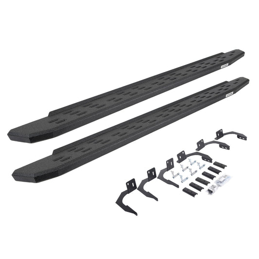 RB30 Running Boards with Mounting Bracket Kit Protective Bedliner Coating 2009-2014 Dodge Ram 1500 Go Rhino