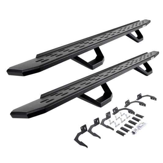 RB30 Running Boards with Mounting Brackets & 2 Pairs of Drops Steps Kit Textured Black 2009-2025 Dodge Ram 150/2500/3500 Go Rhino