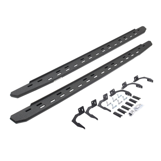 RB30 Slim Line Running Boards with Mounting Bracket Kit Protective Bedliner Coating 2009-2025 Dodge Ram 150/2500/3500 Go Rhino