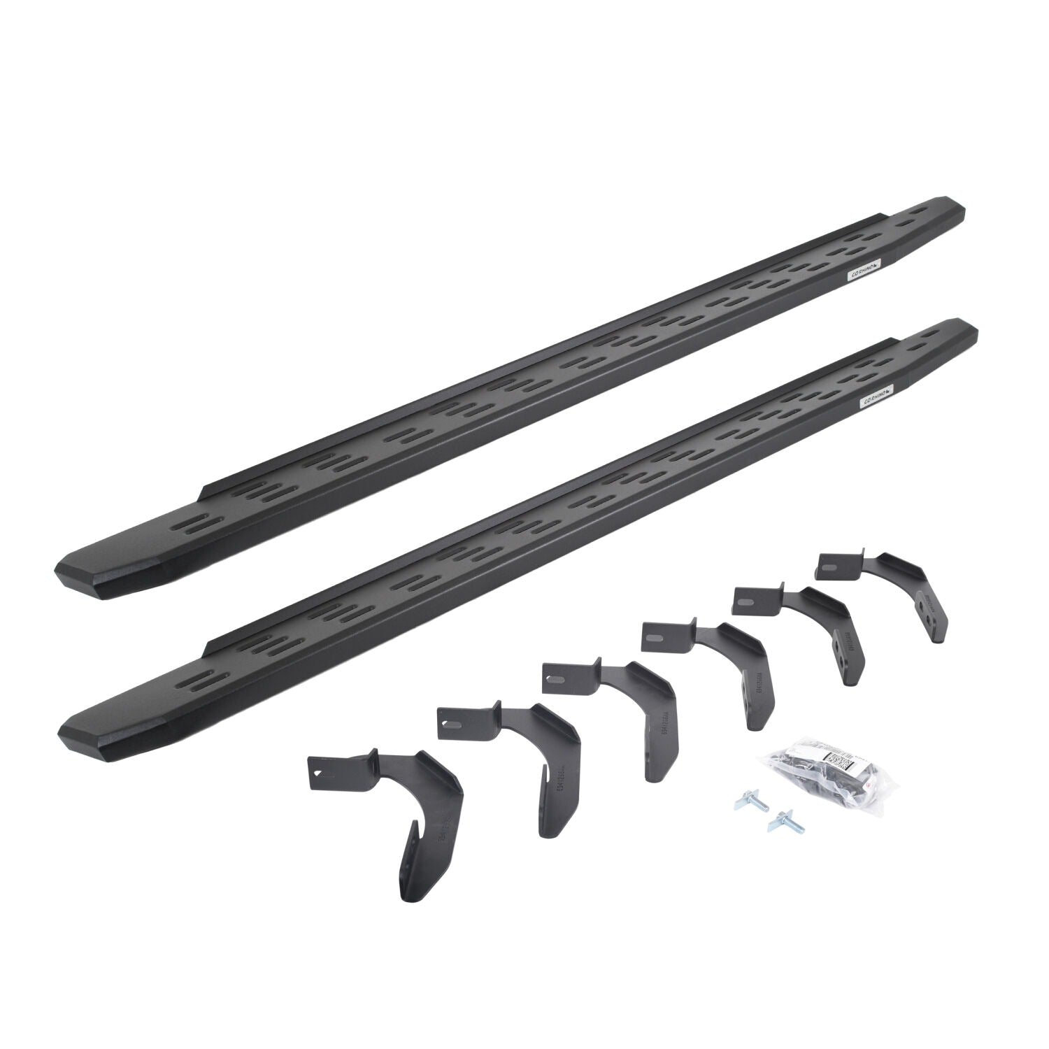 RB30 Running Boards with Mounting Bracket Kit Textured Black 2004-2014 Ford F-150 Go Rhino-4