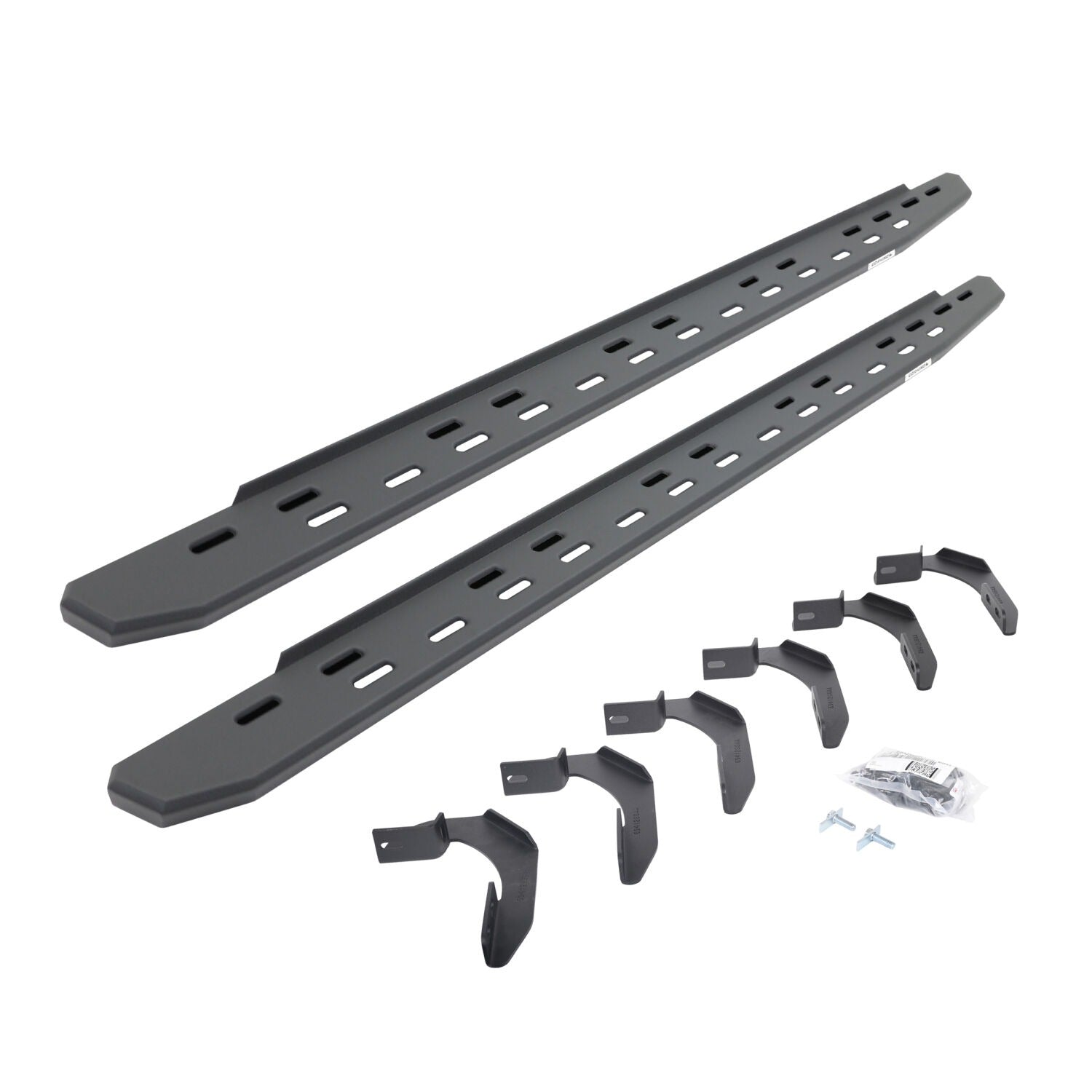 RB30 Slim Line Running Boards with Mounting Bracket Kit Textured Black 2004-2014 Ford F-150 Go Rhino-4