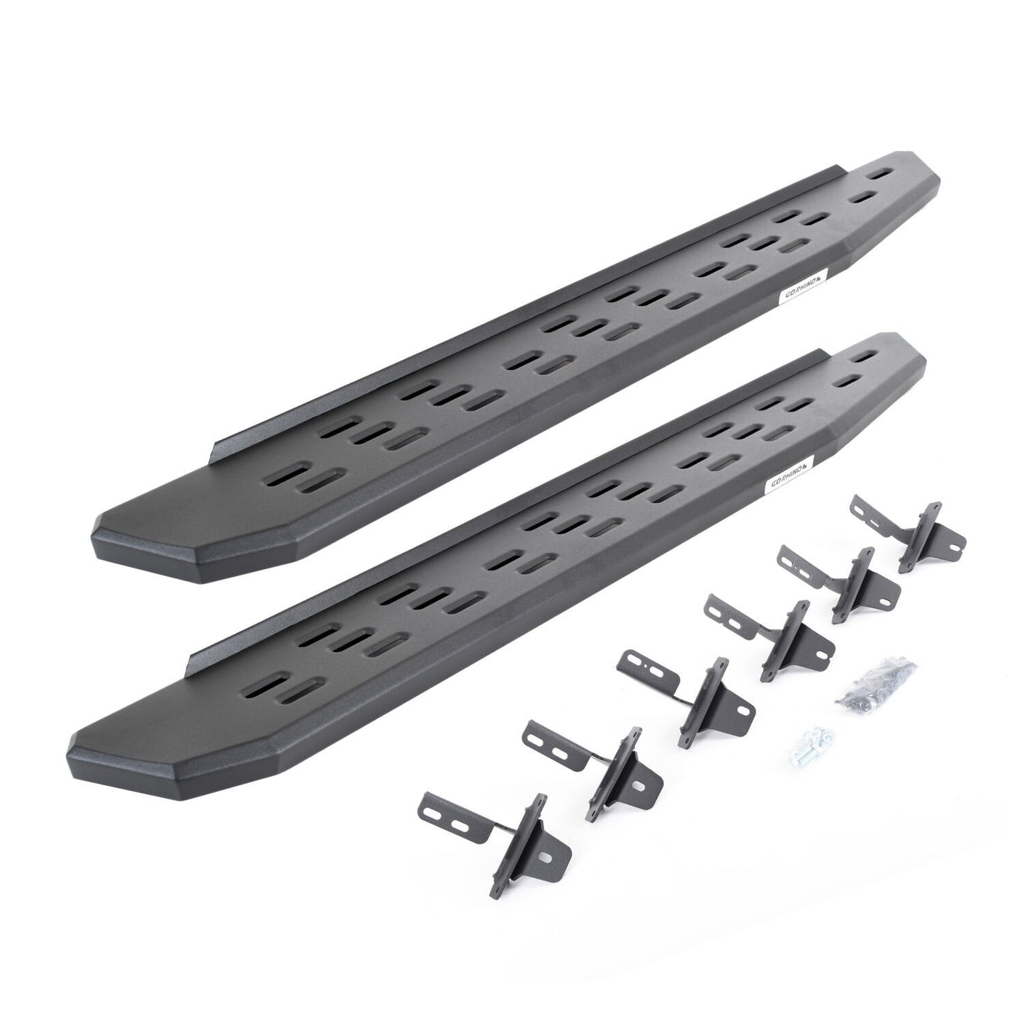 RB30 Running Boards with Mounting Bracket Kit Textured Black 2021-2025 Ford Bronco Go Rhino-1