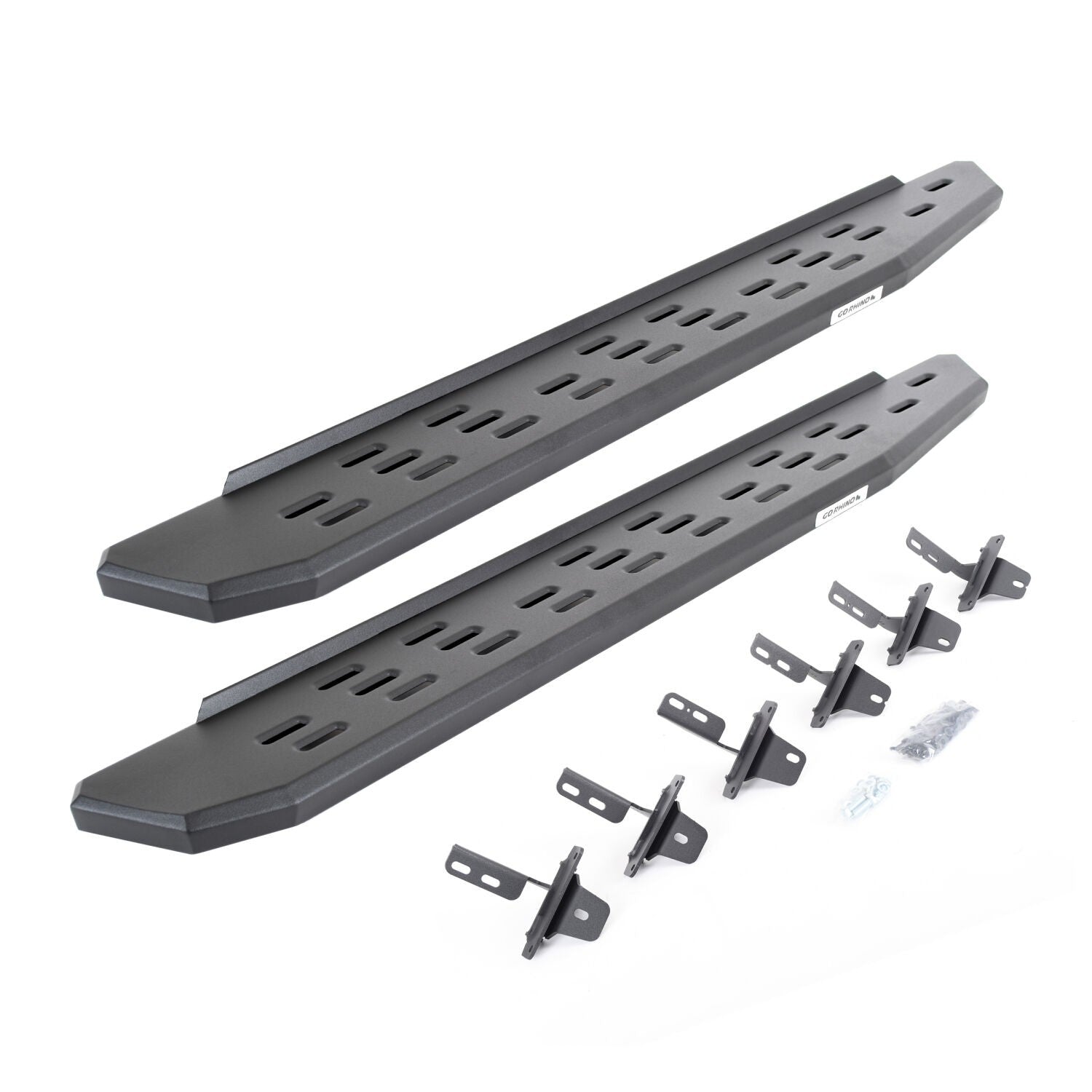 RB30 Running Boards with Mounting Bracket Kit Textured Black 2021-2025 Ford Bronco Go Rhino-1