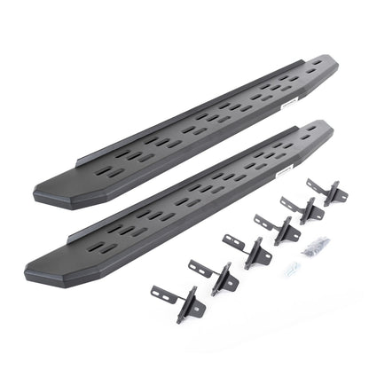 RB30 Running Boards with Mounting Bracket Kit Textured Black 2021-2025 Ford Bronco Go Rhino-1