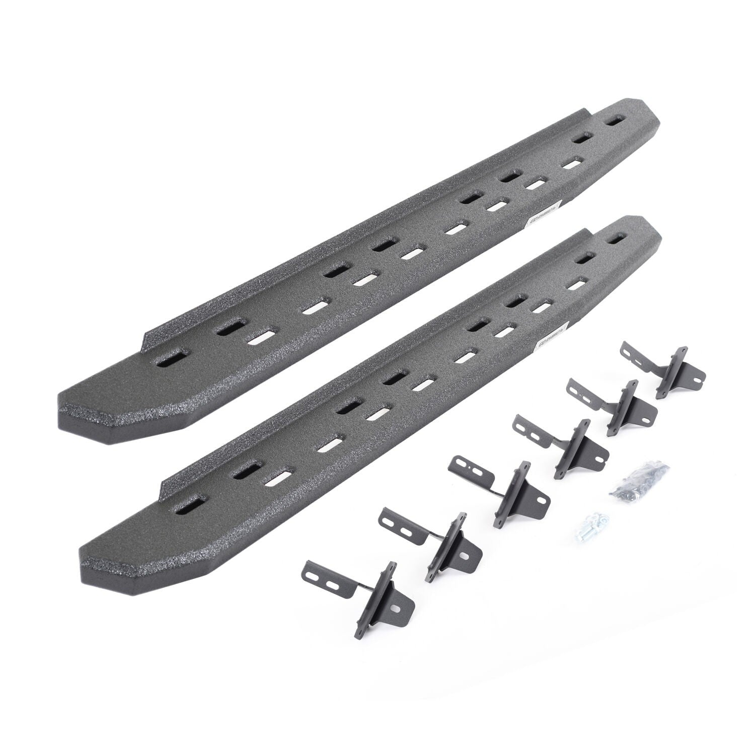 RB30 Slim Line Running Boards with Mounting Bracket Kit Protective Bedliner Coating 2021-2025 Ford Bronco Go Rhino-1