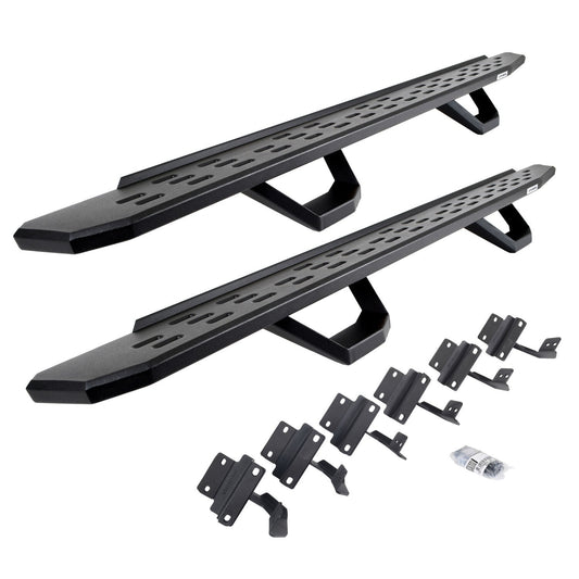 RB30 Running Boards with Mounting Brackets & 2 Pairs of Drops Steps Kit Textured Black 2004-2014 Ford F-150 Go Rhino