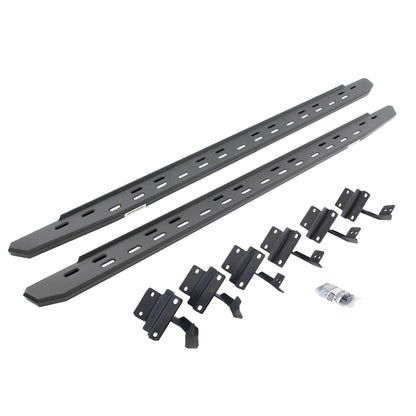 RB30 Slim Line Running Boards with Mounting Bracket Kit Textured Black 2004-2014 Ford F-150 Go Rhino