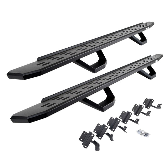 RB30 Running Boards with Mounting Brackets & 2 Pairs of Drops Steps Kit Textured Black 2015-2025 Ford F-150/ F-250/F-350 Go Rhino