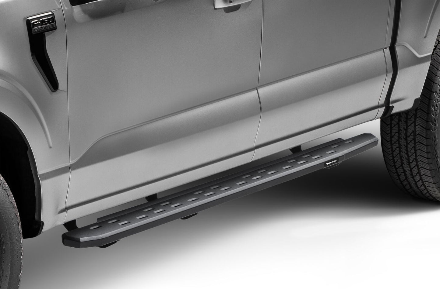 RB30 Slim Line Running Boards with Mounting Bracket Kit Textured Black 2015-2025 Ford F-150/ F-250/F-350 Go Rhino-1