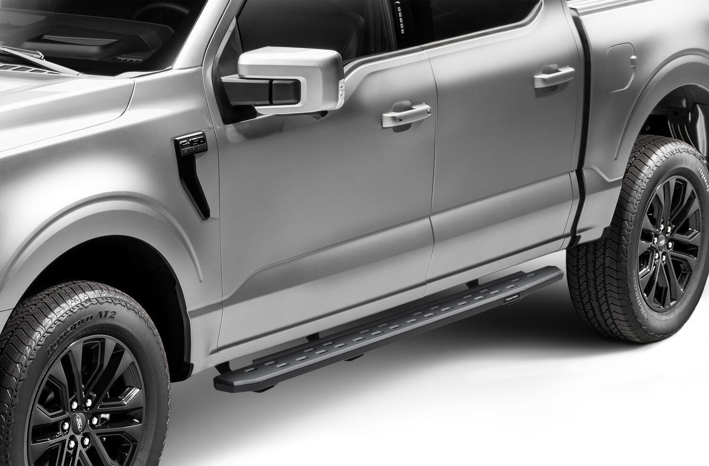 RB30 Slim Line Running Boards with Mounting Bracket Kit Textured Black 2015-2025 Ford F-150/ F-250/F-350 Go Rhino-3