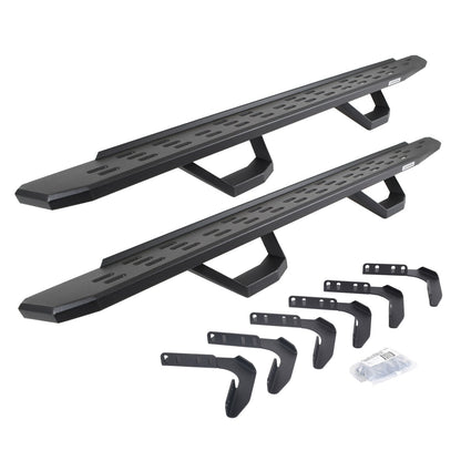 RB30 Running Boards with Mounting Brackets, 2 Pairs Drop Steps Kit Textured Black 1999-2016 Ford F-250/F-350 Go Rhino