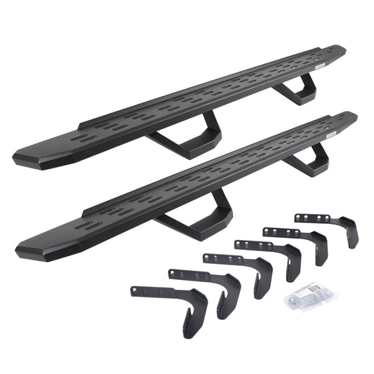 RB30 Running Boards with Mounting Brackets, 2 Pairs Drop Steps Kit Textured Black 1999-2016 Ford F-250/F-350 Go Rhino