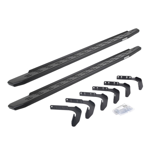 RB30 Running Boards with Mounting Bracket Kit Textured Black 1999-2016 Ford F-250/F-350 Extended Cab Go Rhino