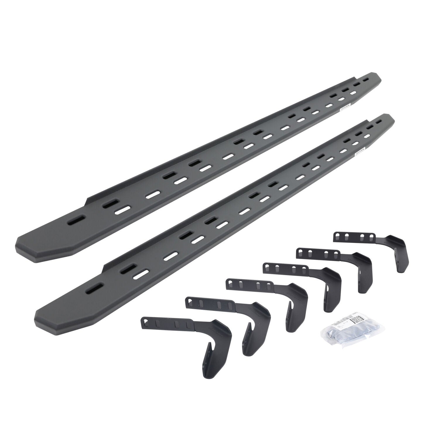 RB30 Slim Line Running Boards with Mounting Bracket Kit Textured Black 1999-2016 Ford F-250/F-350 Go Rhino-3