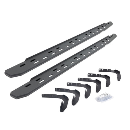 RB30 Slim Line Running Boards with Mounting Bracket Kit Textured Black 1999-2016 Ford F-250/F-350 Go Rhino-3