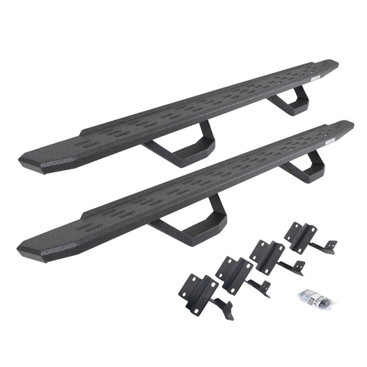 RB30 Running Boards with Mounting Brackets & 2 Pairs of Drops Steps Kit Protective Bedliner Coating 2015-2026 Ford F-150/ F-250/F-350 Go Rhino