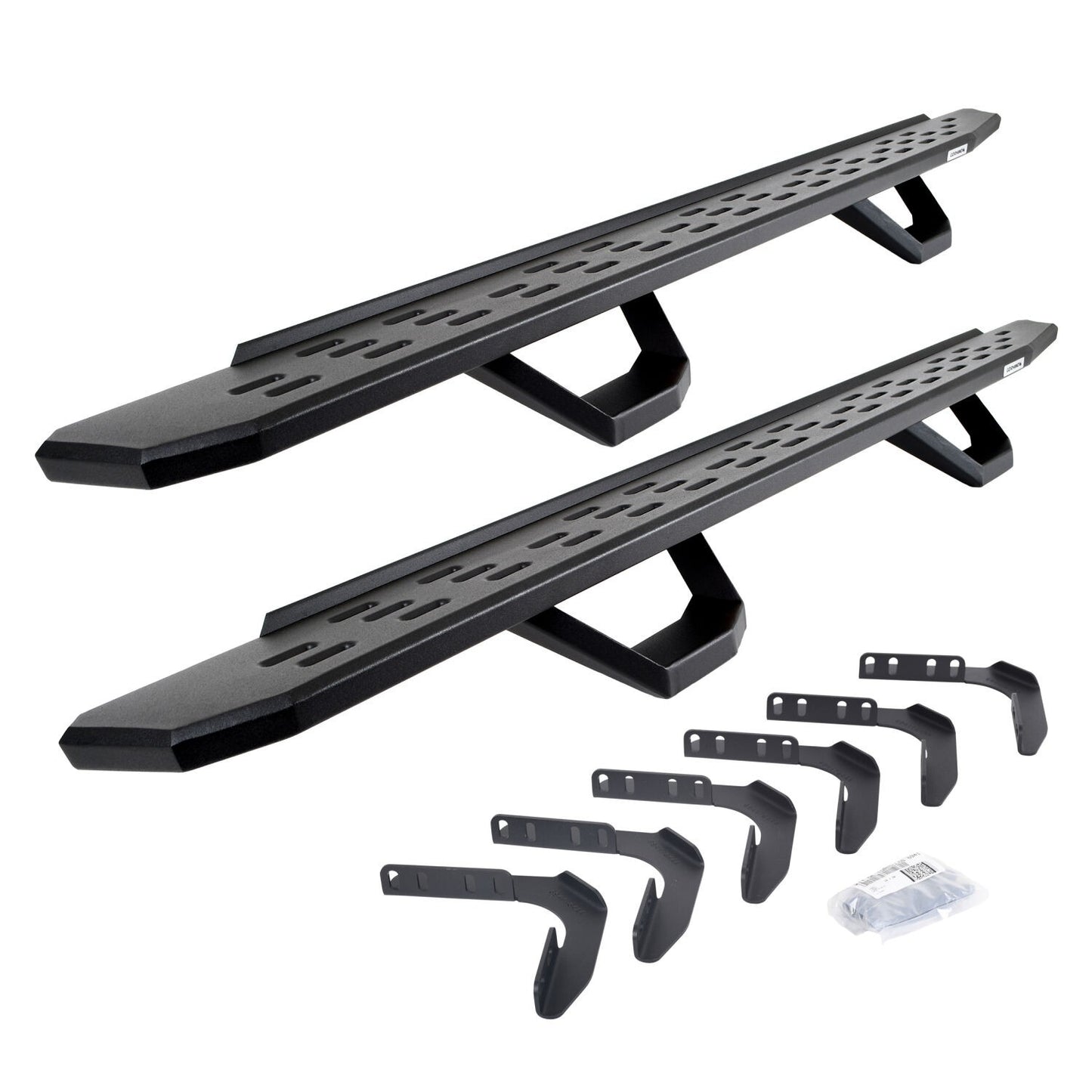 RB30 Running Boards with Mounting Brackets & 2 Pairs of Drops Steps Kit Textured Black 1999-2016 Ford F-250/F-350 Go Rhino