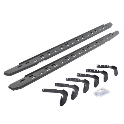 RB30 Slim Line Running Boards with Mounting Bracket Kit Textured Black 1999-2016 Ford F-250/F-350 Go Rhino