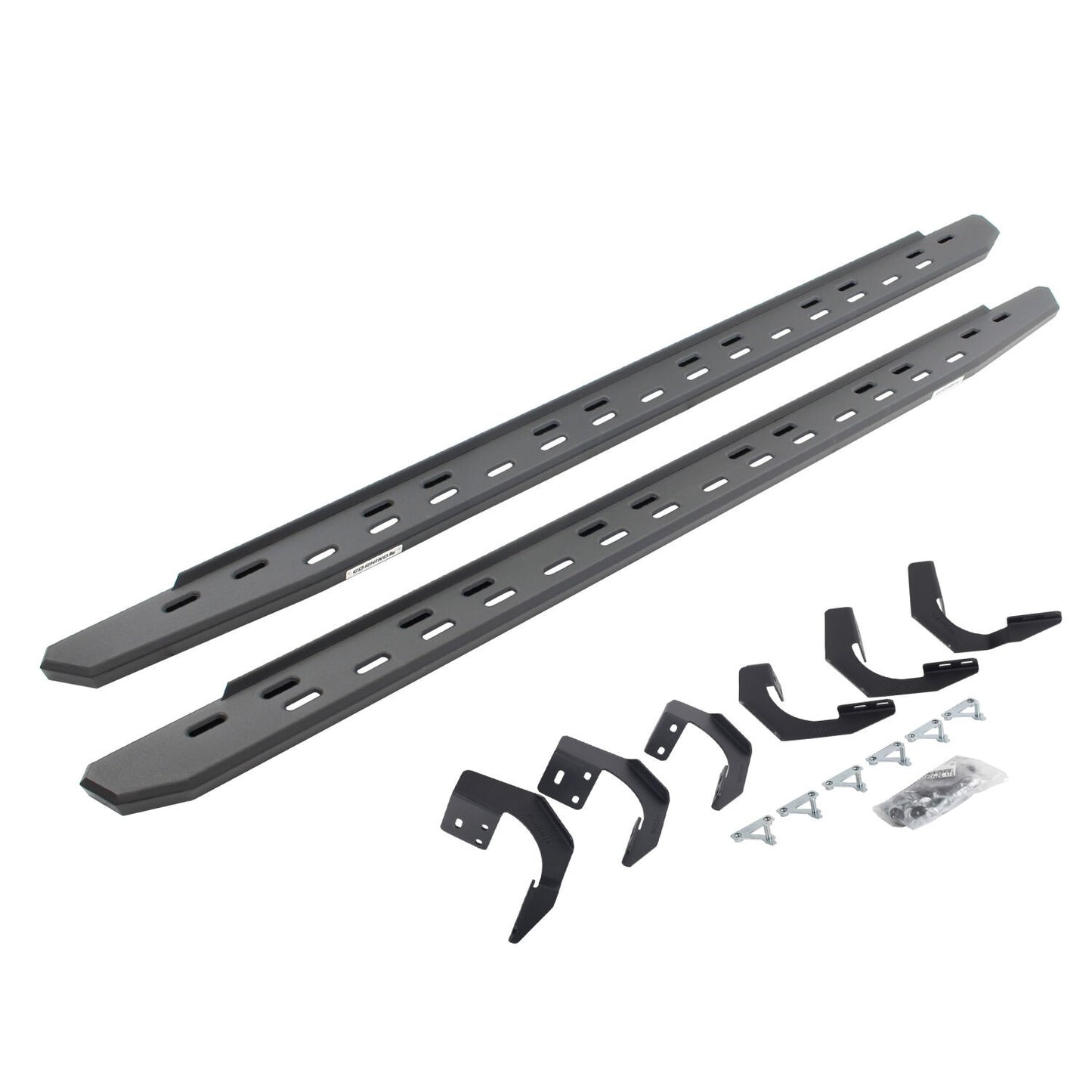 RB30 Slim Line Running Boards with Mounting Bracket Kit Textured Black 2015-2018 Ram 1500 Go Rhino-3