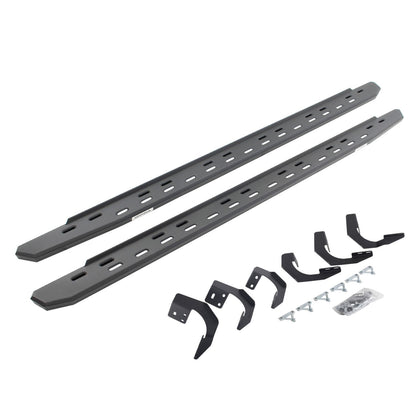 RB30 Slim Line Running Boards with Mounting Bracket Kit Textured Black 2015-2018 Ram 1500 Go Rhino-3