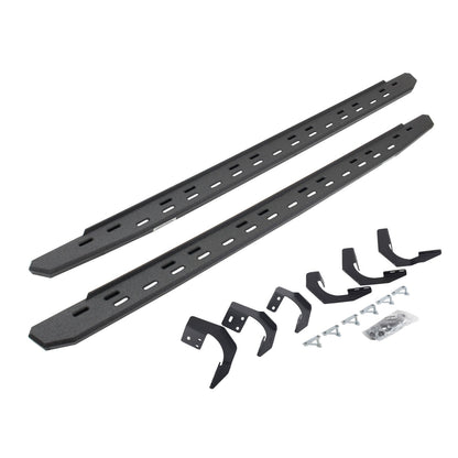 RB30 Slim Line Running Boards with Mounting Bracket Kit Protective Bedliner Coating 2015-2018 Ram 1500 Go Rhino-5