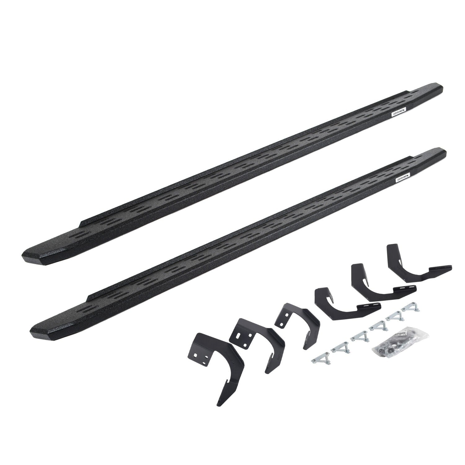 RB30 Running Boards with Mounting Bracket Kit Protective Bedliner Coating 2015-2018 Ram 1500 Go Rhino-3