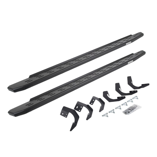 RB30 Running Boards with Mounting Bracket Kit Textured Black 2015-2018 Ram 1500 Extended Cab Go Rhino