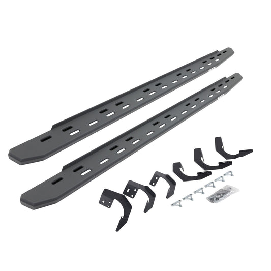 RB30 Slim Line Running Boards with Mounting Bracket Kit Textured Black 2015-2018 Ram 1500 Go Rhino