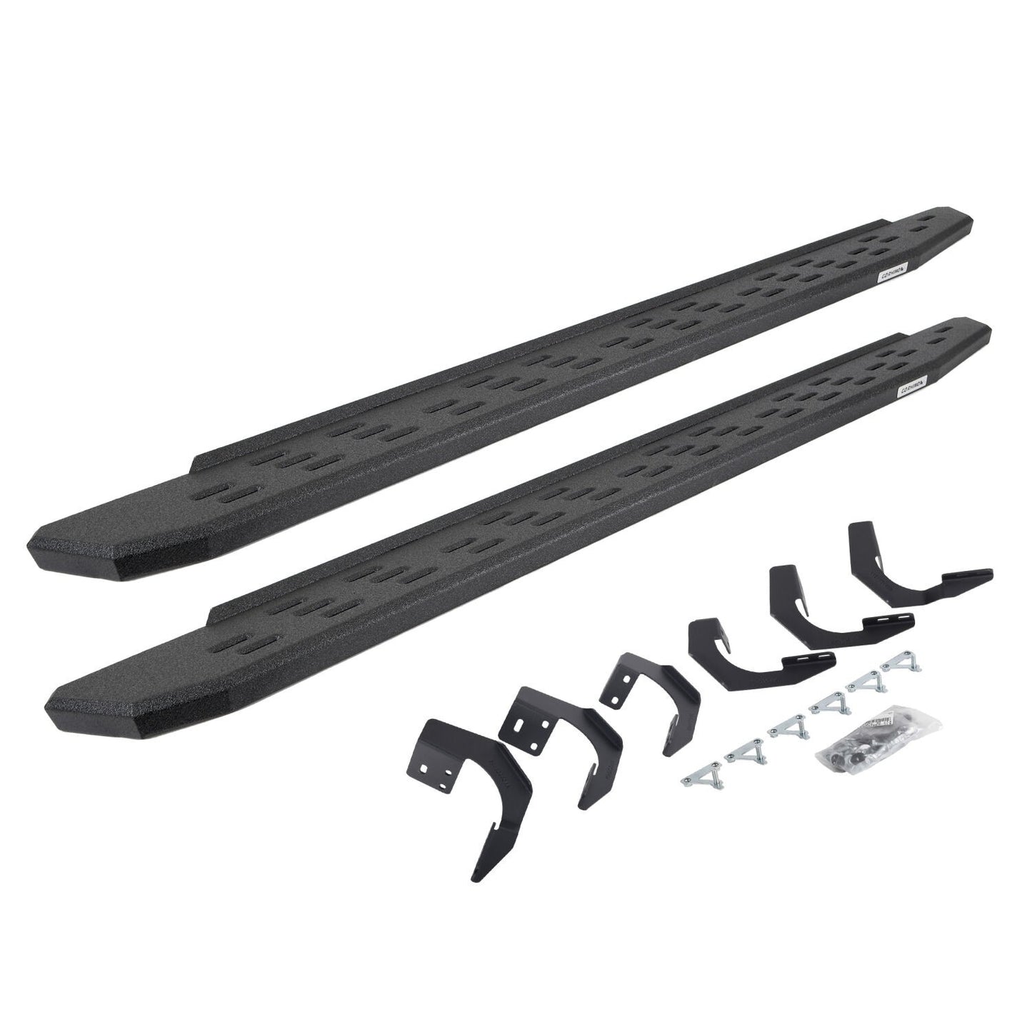 RB30 Running Boards with Mounting Bracket Kit Protective Bedliner Coating 2015-2018 Ram 1500 Go Rhino